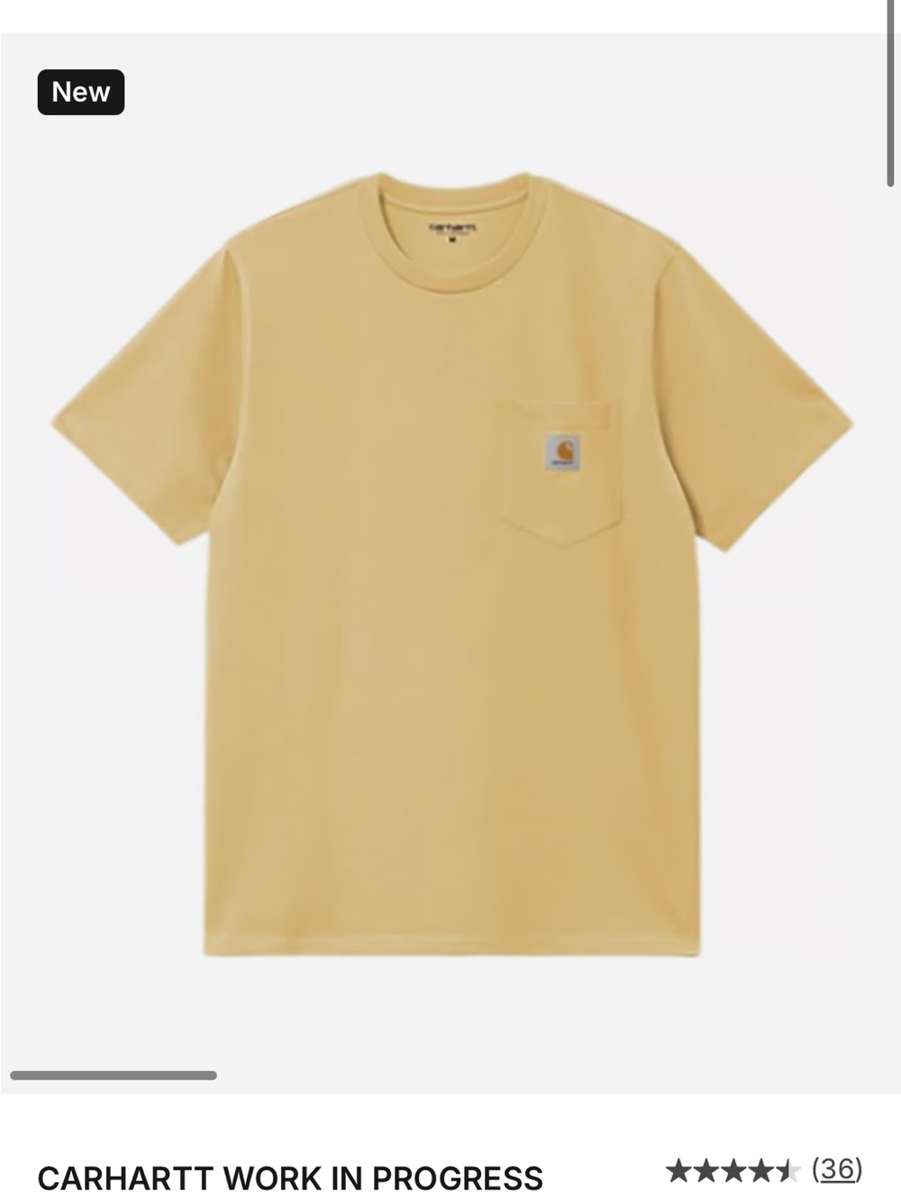 Carhartt Short Sleeve Pocket Tee in Mustard